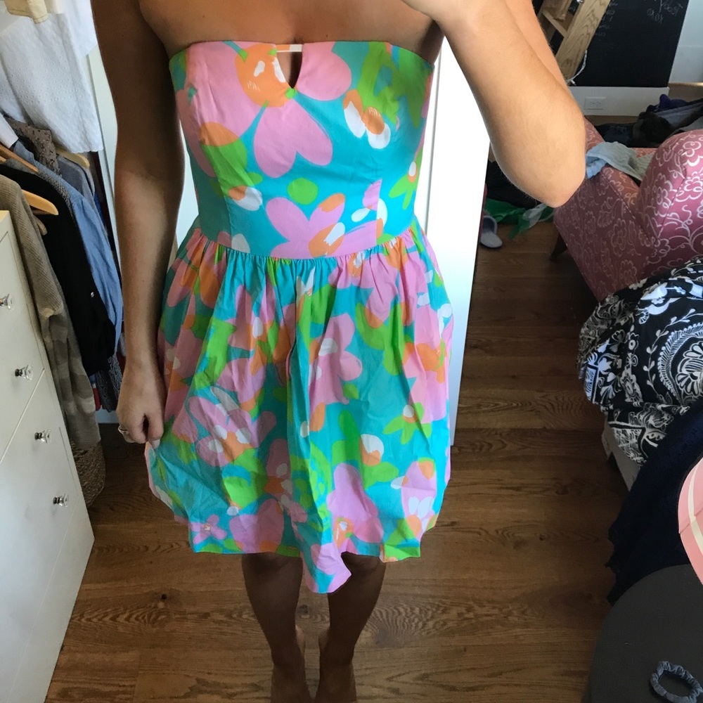 Lilly Pulitzer strapless floral dress